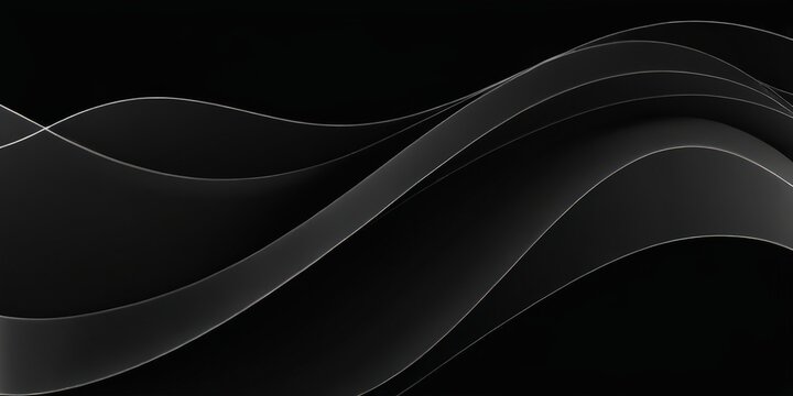 background, gradient, white waves on a black background
