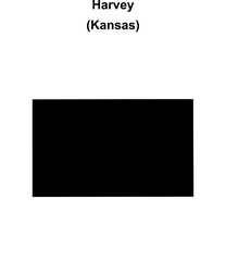 Obraz premium Harvey County (Kansas) blank outline map