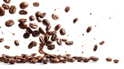 Flying Whirl of Roasted Coffee Beans Studio Shot