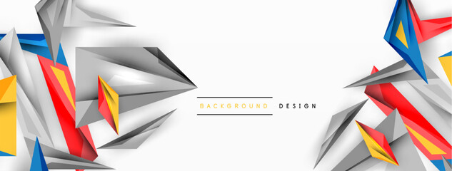 Obraz premium Minimal geometric abstract background. Low poly dynamic triangle design. Trendy techno business template for wallpaper, banner, background or landing