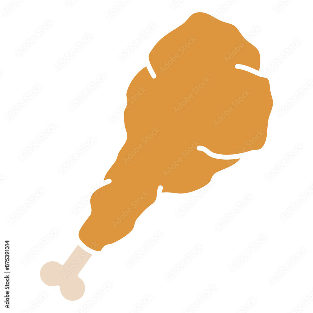 Sticker illustration of chicken drumstick