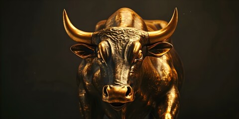 The Bull Represents Active Investment Behavior and Market Positivity. Concept Market Positivity, Active Investment, Bull Market, Financial Behaviors, Stock Market