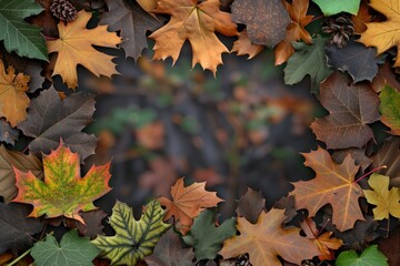 Autumn Leaves Frame a Woodland Scene