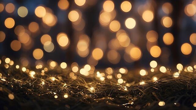 Abstract illustration bokeh lights in night background suitable for celebration, festivals and anniversaries banners