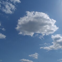 Realistic Cloudy Sky Background. Protecting Our Planet, a Blue Sky and White Fluffy Clouds, Battling Global Warming and Climate Change for Environmental Protection.