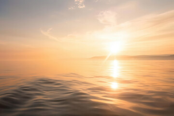 Obraz premium Person enjoying a scenic sunset cruise, calm waters, peaceful and happy