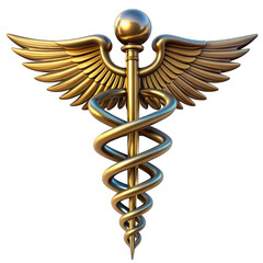 Realistic Caduceus Medical Symbol 3D Model Transparent Background