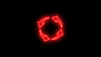 Neon circle loading icon. Glowing Colorful Loaders symble. Neon upload download round icon.