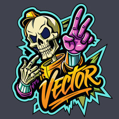 t-shirt death stretching finger graffiti art