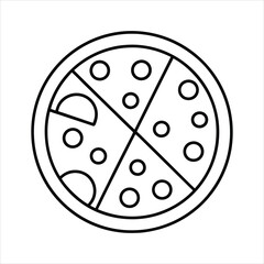 pizza vector line art illustration