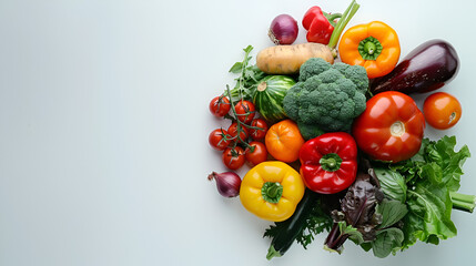 Front View Colorful Vitamin-Rich Vegetables on Plain White Background