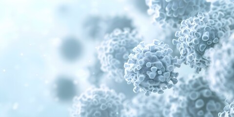 Soft Colored Medical Background with White Cells Depicting Immune Defense. Concept Medical Science, Immune System, White Blood Cells, Soft Colors, Health Defense