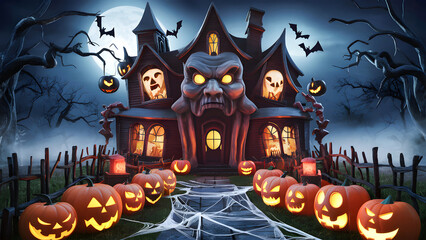 Haunted Mansion's Ghoulish Grin: A Spooky Symphony of Jack-o'-Lanterns and Moonlit Mischief