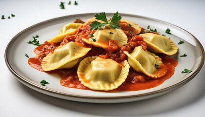 Ravioli pasta with sauce