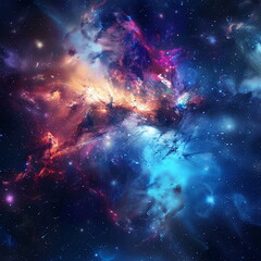 Background of a galaxy full of colour and bright stars