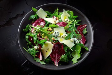 Nutty Arugula and Radicchio Salad with Creamy Gorgonzola and Tangy Vinaigrette