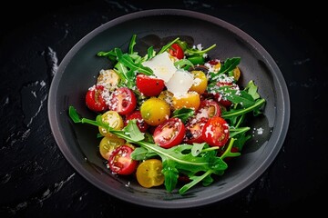Crisp and Refreshing Tomato and Arugula Salad with Aged Balsamic and Parmesan