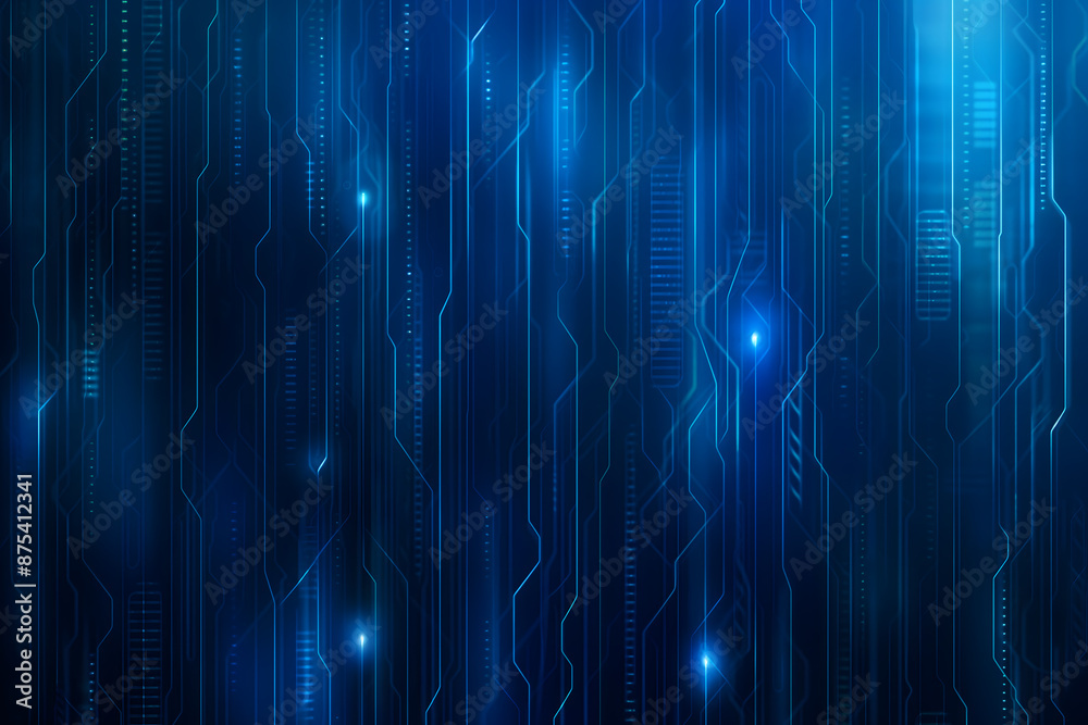 Canvas Prints Abstract Technology Background with Blue Circuit Patterns