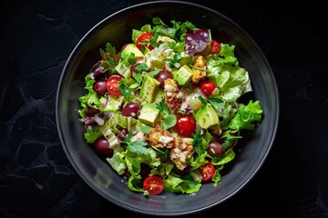 Hearty CLT Salad with Creamy Avocado and Romaine Lettuce