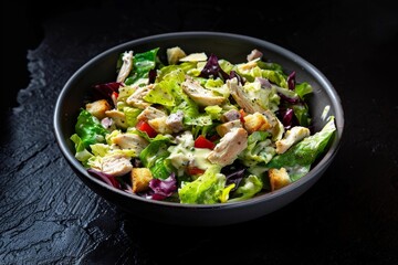 Irresistible Caesar Chicken Salad with Crunchy Croutons and Homemade Dressing
