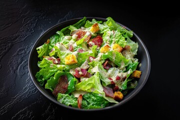 Vibrant Caesar Salad with Golden Cornbread Croutons