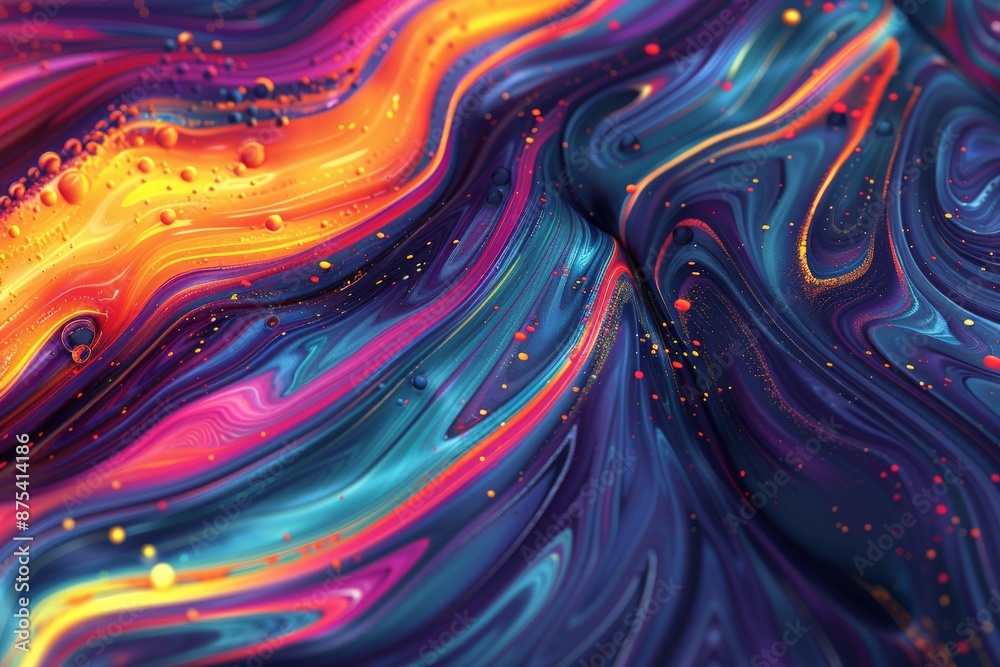 Poster this image showcases a colorful swirl of paint creating a vibrant, fluid abstract art with a mixture