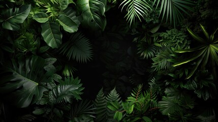 Fototapeta premium A lush green plant with leaves that are spread out and overlapping. Generate AI image