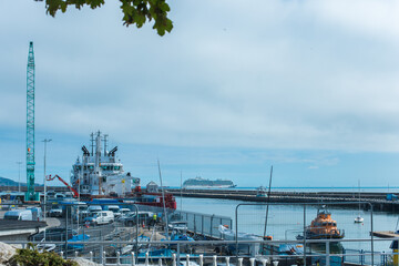 Fototapeta premium Dunlaoghaire, Dublin, Ireland - seaside city scenery
