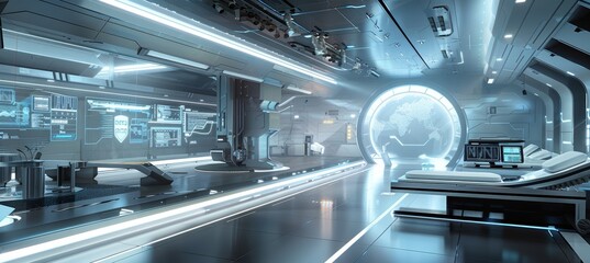 Futuristic Engine Testing Facility with Advanced Diagnostic and Monitoring Systems