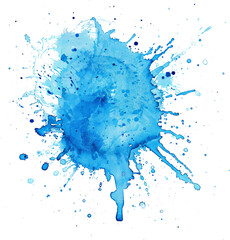 blue watercolor splatter stain texture background design. Generative AI