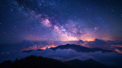 Fototapeta premium beautiful milky way galaxy seen from the mountain