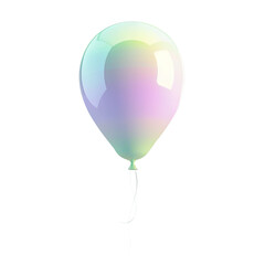 hologram helium balloon. Birthday balloon flying for party and celebrations. Isolated on white background. Generative AI