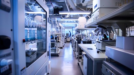 Fototapeta premium Cutting-Edge Research Laboratory Workflow Featuring Advanced Solar Technology Prototypes