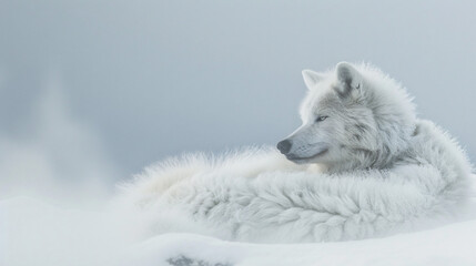Obraz premium Arctic North White Wolf Photo