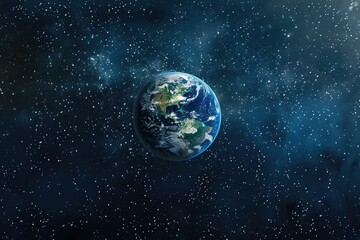 Obraz premium Nighttime view of Earth from space with elements from