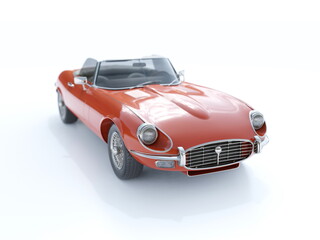 Old School Vintage Classic Racing Coupe Cabriolet Car Isolated