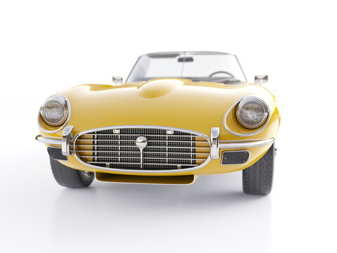 Old School Vintage&nbsp;Classic Racing Coupe&nbsp;Cabriolet Car&nbsp;Isolated