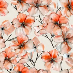 Watercolor Floral Pattern with Contemporary Style