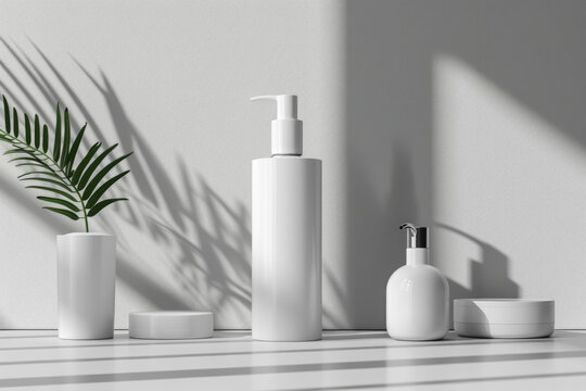 Cosmetic bottle mockup to showcase premium cosmetic products, conveying its exquisite design and ease of use.