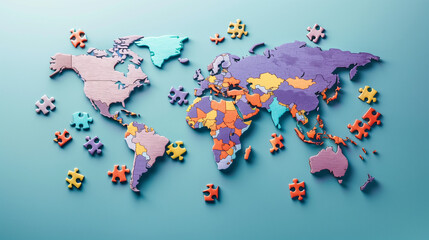 Colorful map of the world