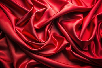 Obraz premium Luxurious red silk fabric draped elegantly, featuring soft folds and subtle sheen, providing a sophisticated and intimate atmosphere for product or still-life photography.