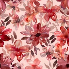 Nature-Inspired Watercolor Flower and Leaf Print