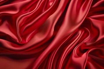 Fototapeta premium Luxurious Red Silk Fabric