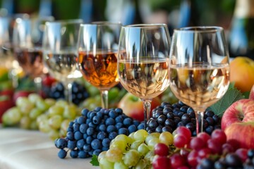 Fruit and Wine Tasting Display