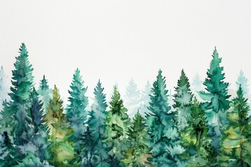 Obraz premium Watercolor Forest Background