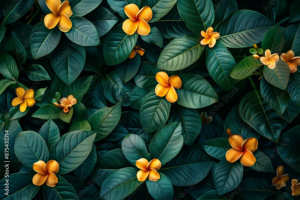 Sticker green foliage with bright orange flowers