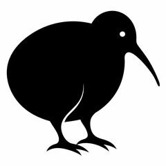 Kiwi vector illustration, bird  isolated on white, Kiwi silhouette, Kiwi vector art