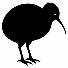 Kiwi vector illustration, bird  isolated on white, Kiwi silhouette, Kiwi vector art