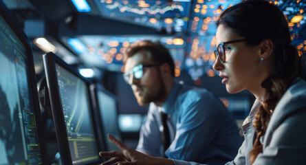 Engineers Utilizing Vibration Analysis Tools for Aircraft Component Diagnostics