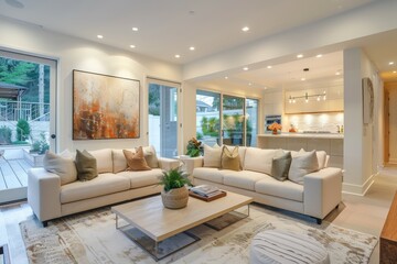 Modern Open Concept Living Room and Kitchen